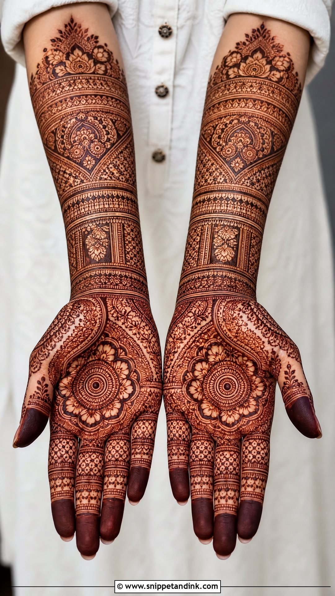 Full Hand Heavy Bridal Mehndi Design - Snippet and Ink - 20 Heavy Bridal Mehndi Designs