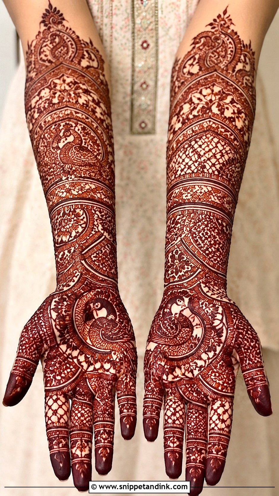 Full Hand Heavy Mehndi Design - Snippet and Ink - 35 Latest Full Hand Mehndi Designs