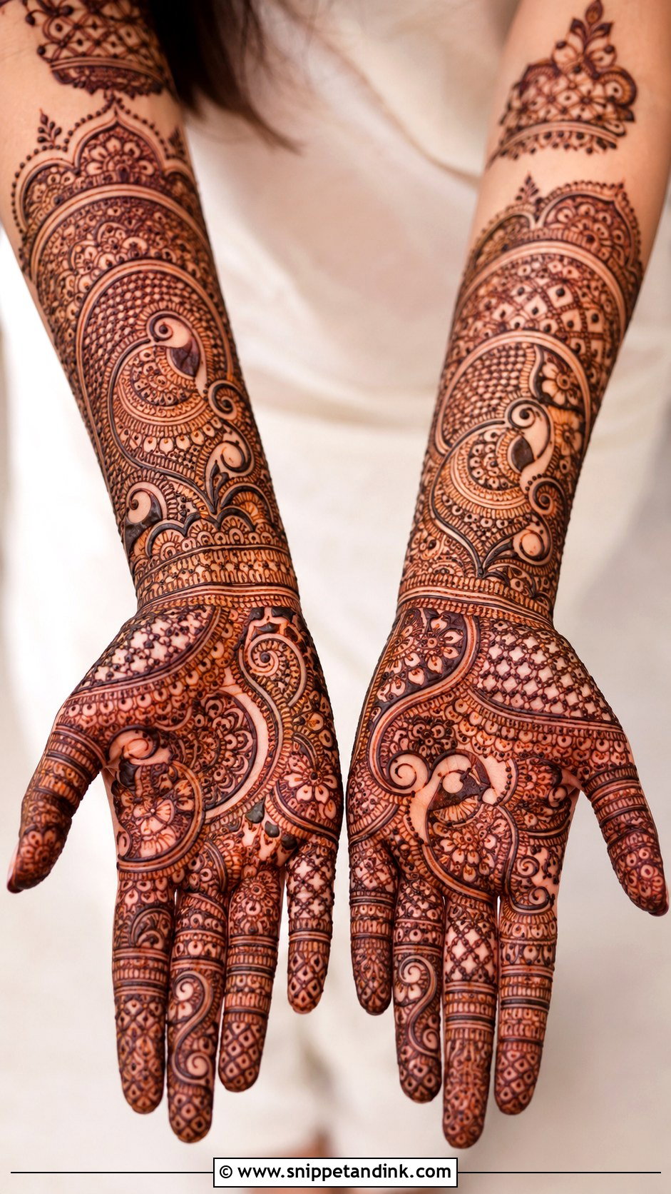 Full Hand Heavy Mehndi Design - Snippet and Ink - 35 Full Hand Mehndi Designs