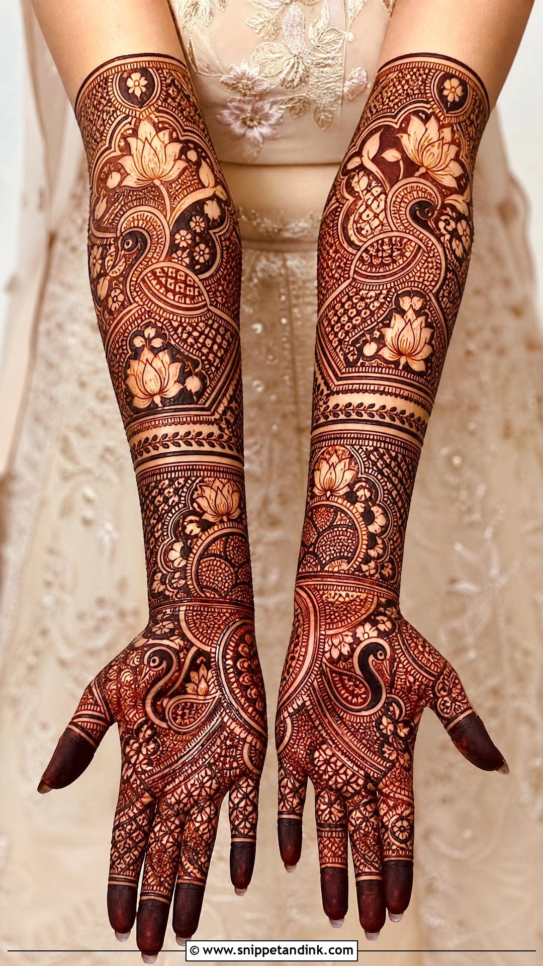 Full Hand Indian Bridal Mehndi Design - Snippet and Ink - 20 Unique Bridal Mehndi Mehandi Designs for Hands