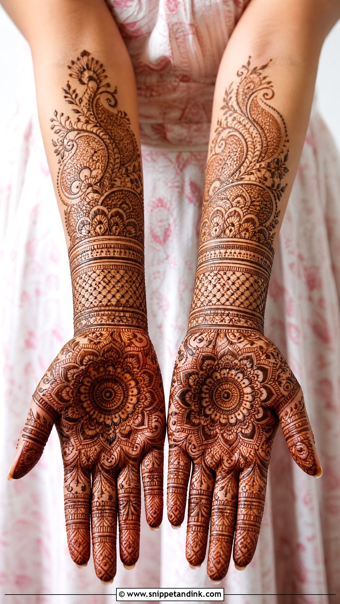 Full Hand Indian Bridal Mehndi Design - Snippet and Ink - 25 Bridal Front Hand Mehndi Designs
