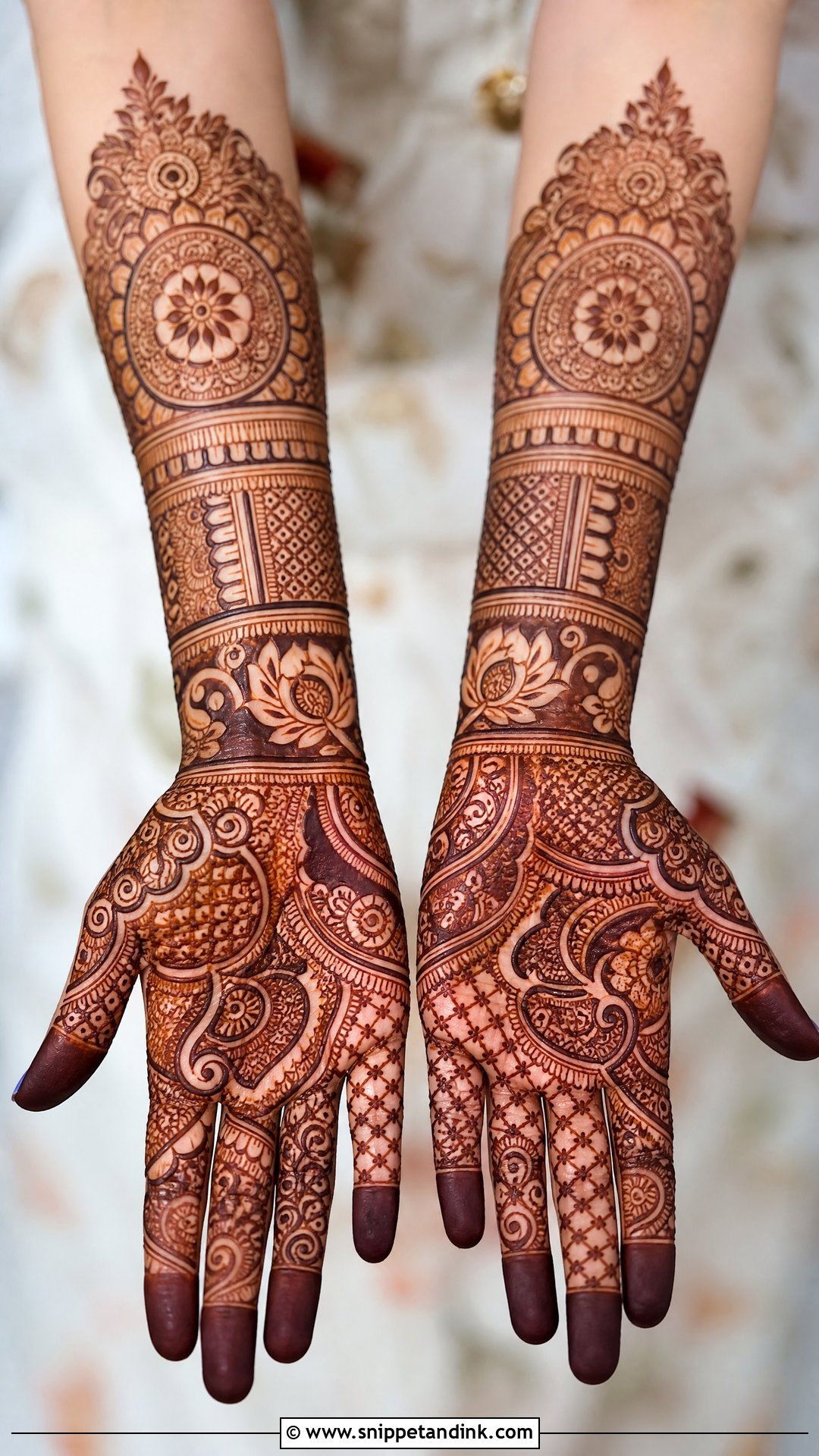 Full Hand Indian Bridal Mehndi Design - Snippet and Ink - 25 Traditional Indian Bridal Mehndi Designs
