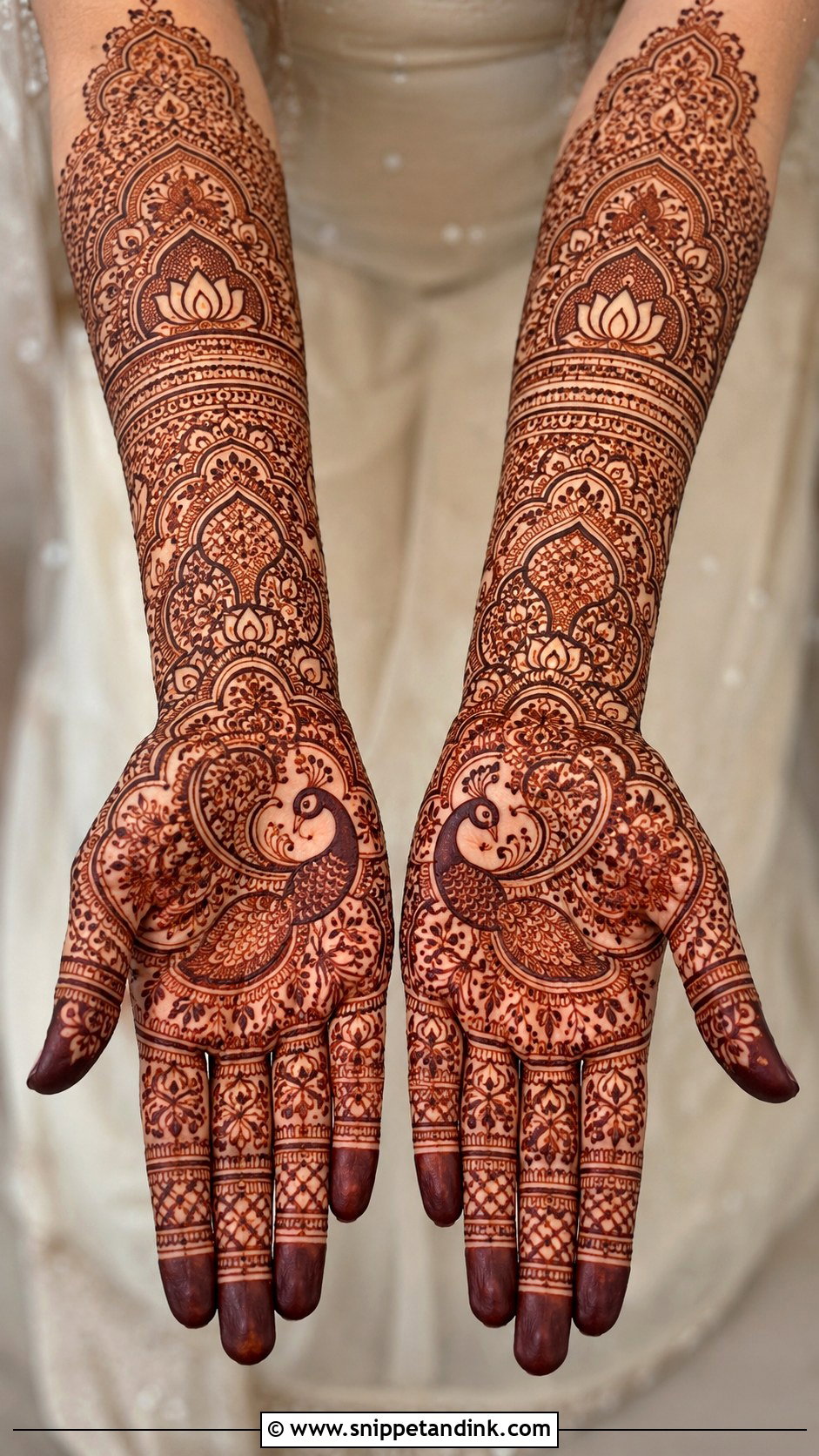 Full Hand Indian Bridal Mehndi Design - Snippet and Ink - 30 Latest Unique Bridal Mehndi Designs