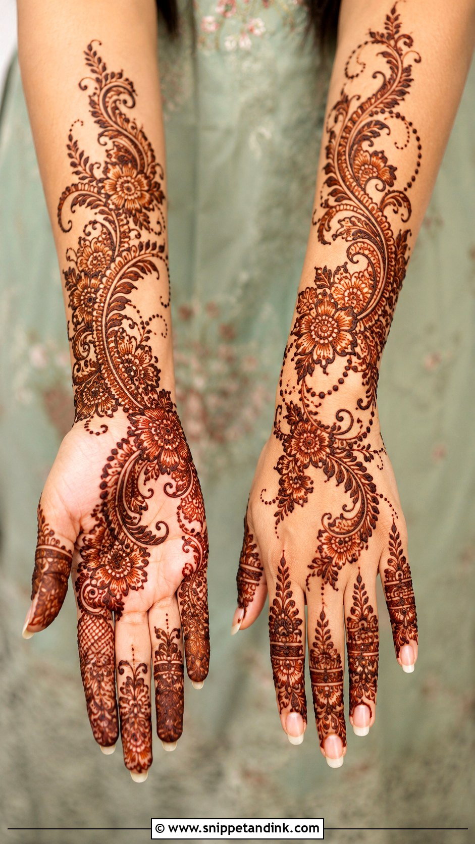 Full Hand Indian Bridal Mehndi Design - Snippet and Ink - 35 Unique Bridal Mehndi Designs