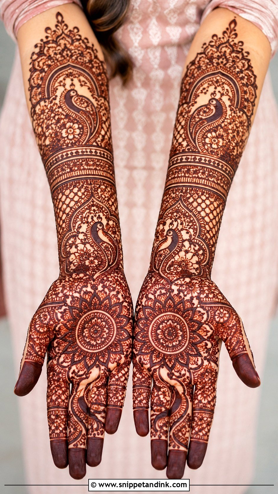 Full Hand Indian Mehndi Design - Snippet and Ink - 30 Elegant Mehndi Designs