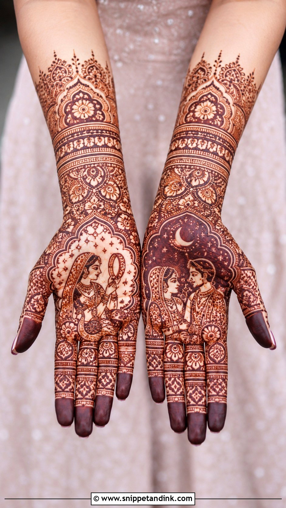 Full Hand Karwa Chauth Mehndi Design - Snippet and Ink - 35 Latest Full Hand Mehndi Designs