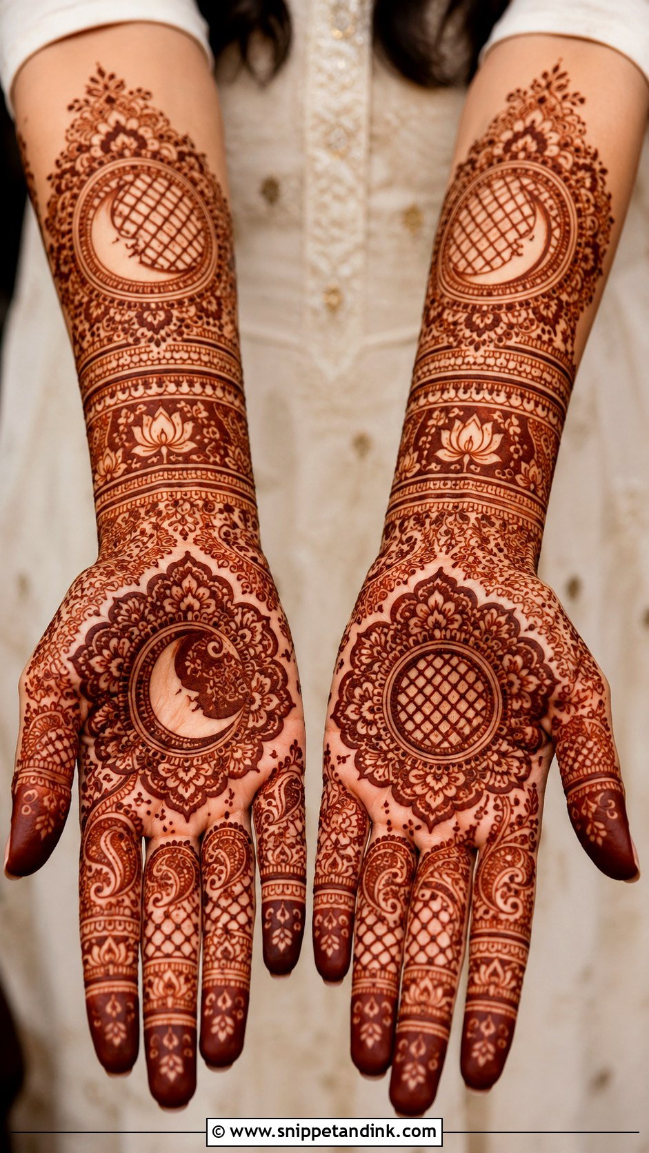 Full Hand Karwa Chauth Mehndi Design - Snippet and Ink - 30 Full Mehndi Designs