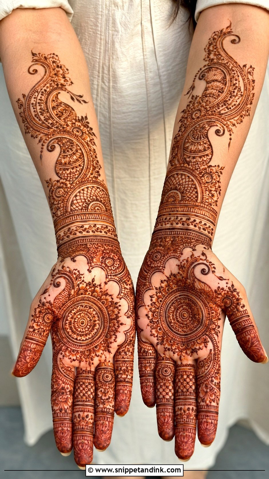 Full Hand Khafif Mehndi Design - Snippet and Ink - 35 Khafif Mehndi Designs