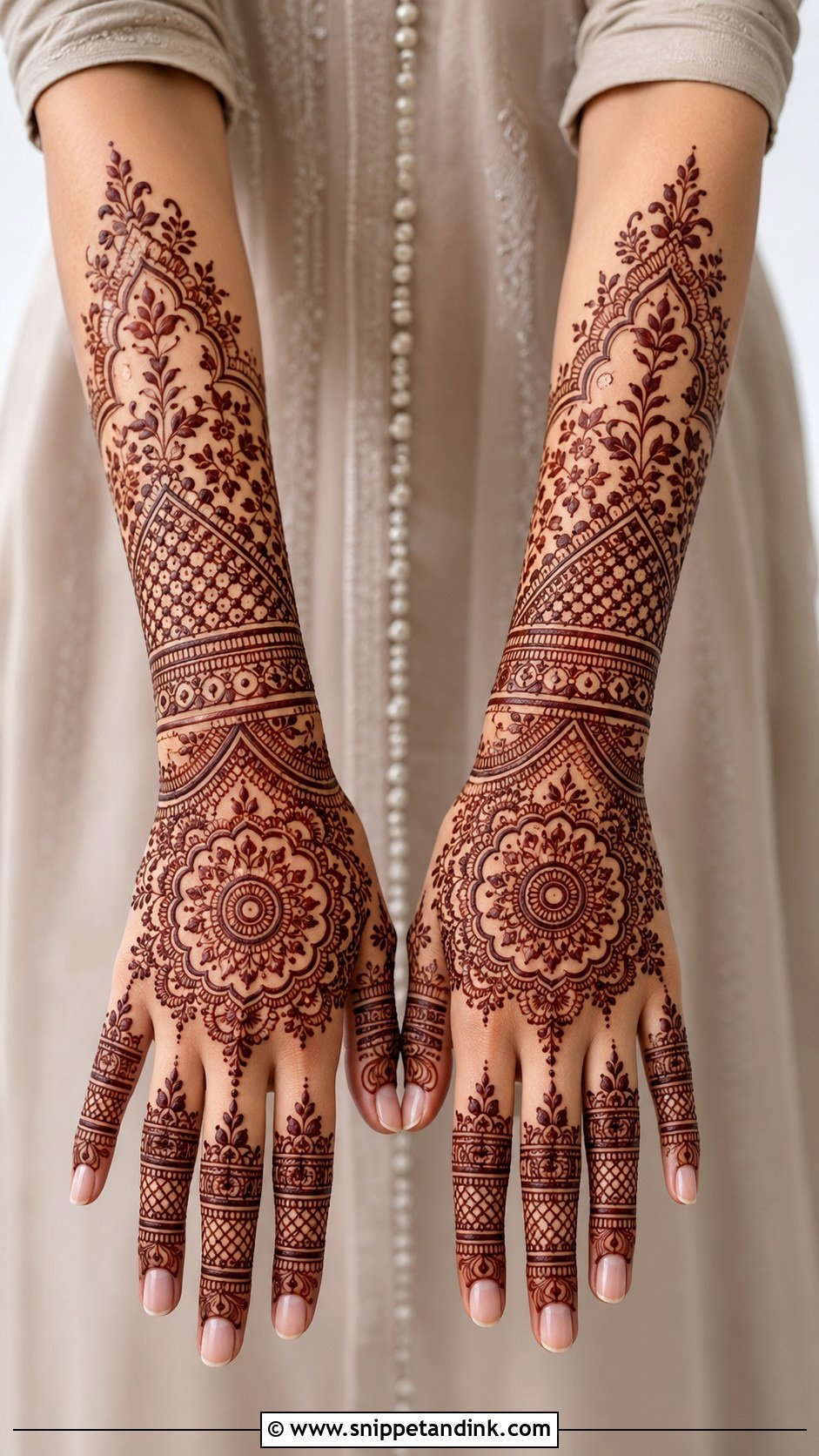 Full Hand Mehndi Design Back Side - Snippet and Ink - 35 Full Hand Mehndi Designs