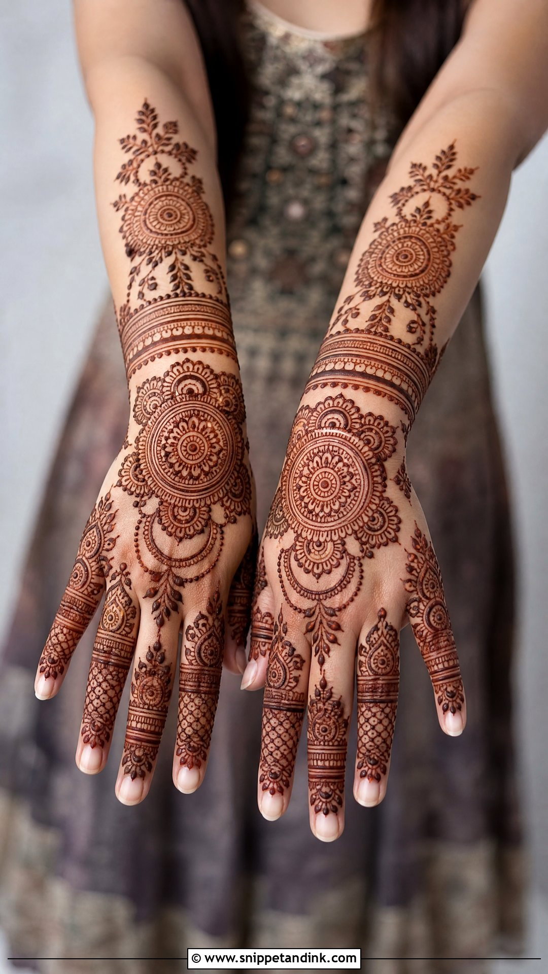 Full Hand Mehndi Design For Engagement - Snippet and Ink - 30 Best Beautiful Full Hand Mehndi Designs