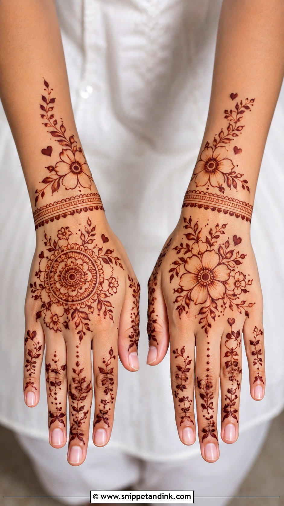 Full Hand Mehndi Design For Kids - Snippet and Ink - 30 Cute Mehndi Designs for Kids