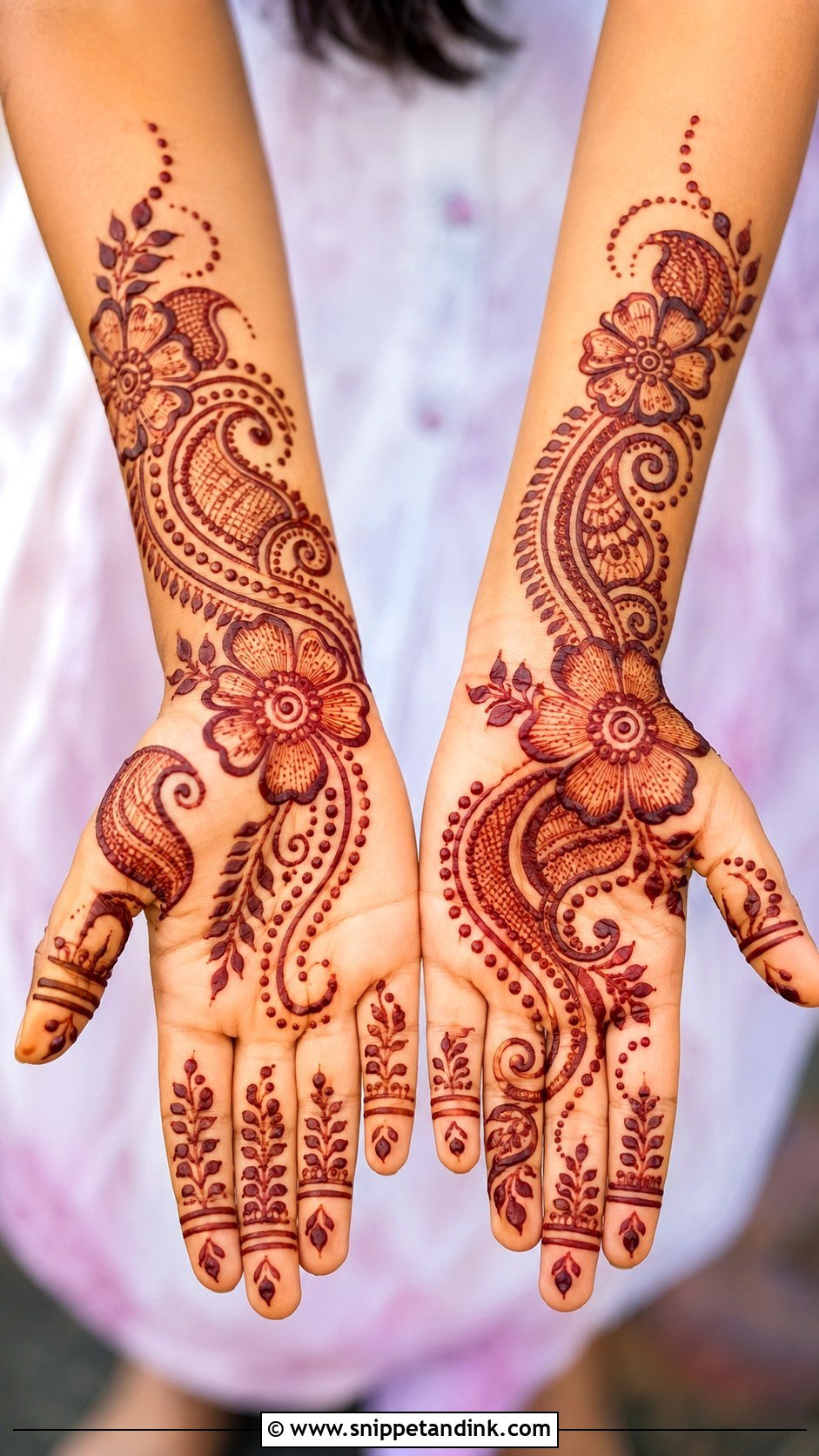Full Hand Mehndi Design For Kids - Snippet and Ink - 30 Kids Children Mehndi Designs