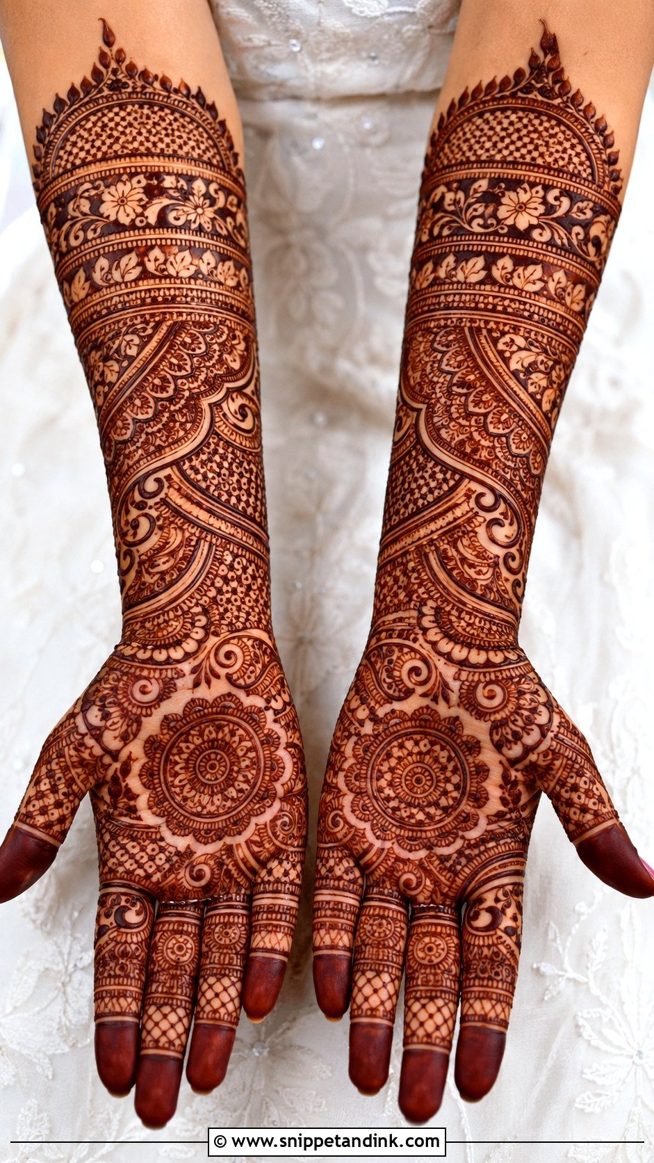 Full Hand Mehndi Design For Wedding - Snippet and Ink - 35 Mehndi Designs Book