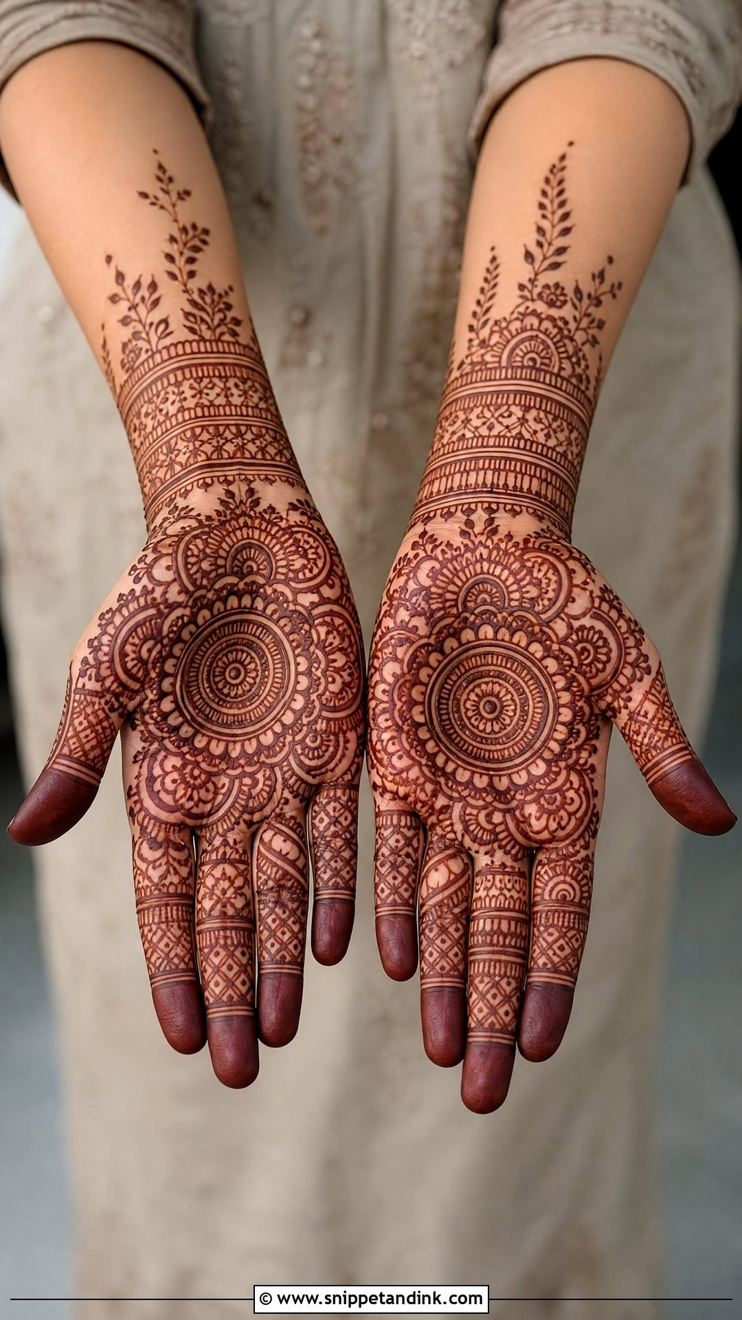 Full Hand Mehndi Design With Mandala - Snippet and Ink - 30 Best Beautiful Full Hand Mehndi Designs