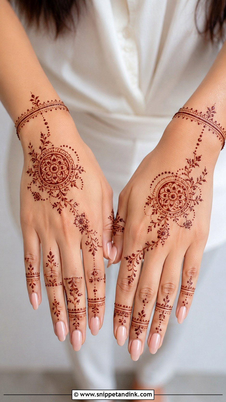 Full Hand Minimal Mehndi Design - Snippet and Ink - 35 Full Hand Mehndi Designs