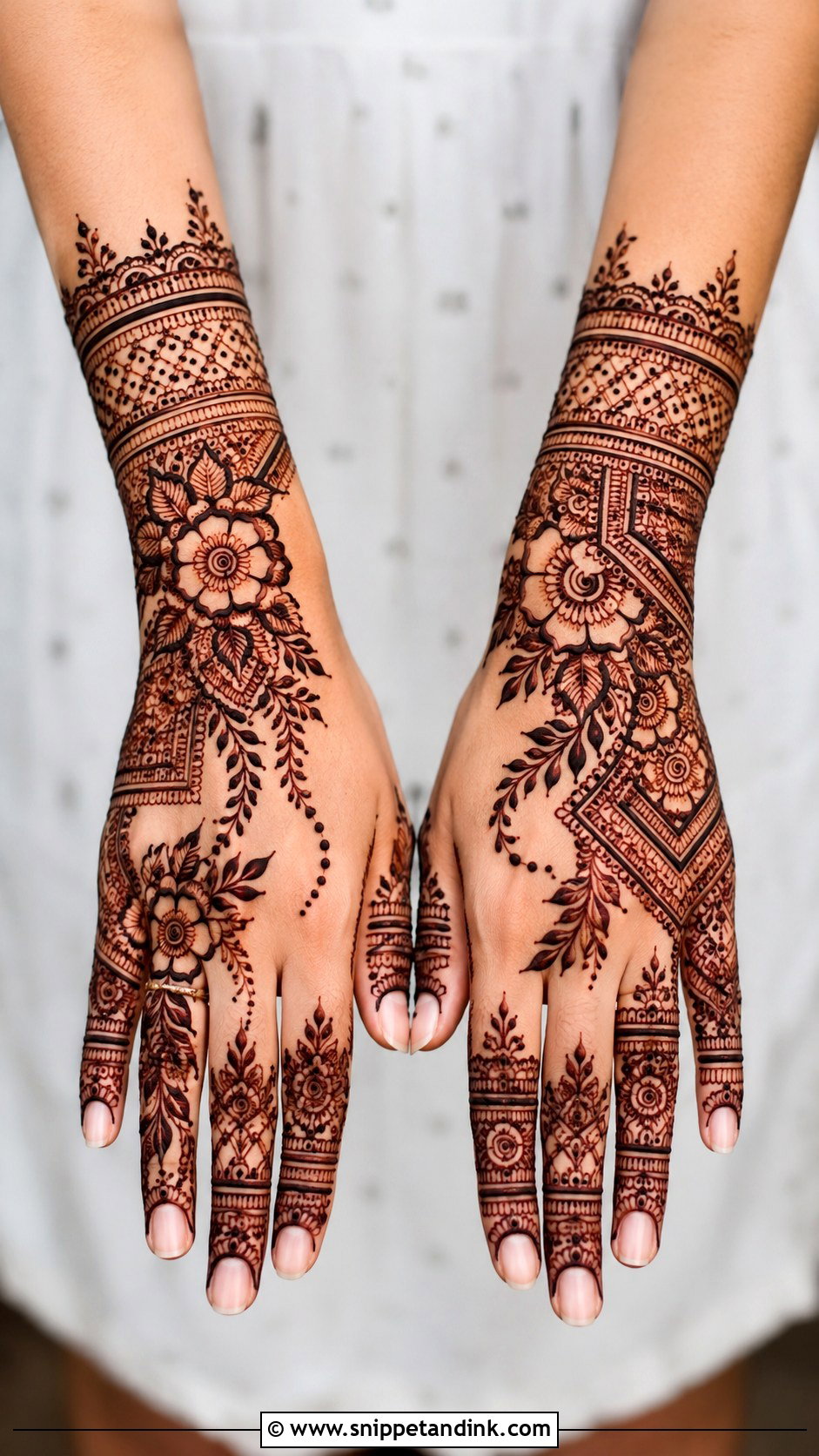 Full Hand Modern Mehndi Design - Snippet and Ink - 30 Full Mehndi Designs
