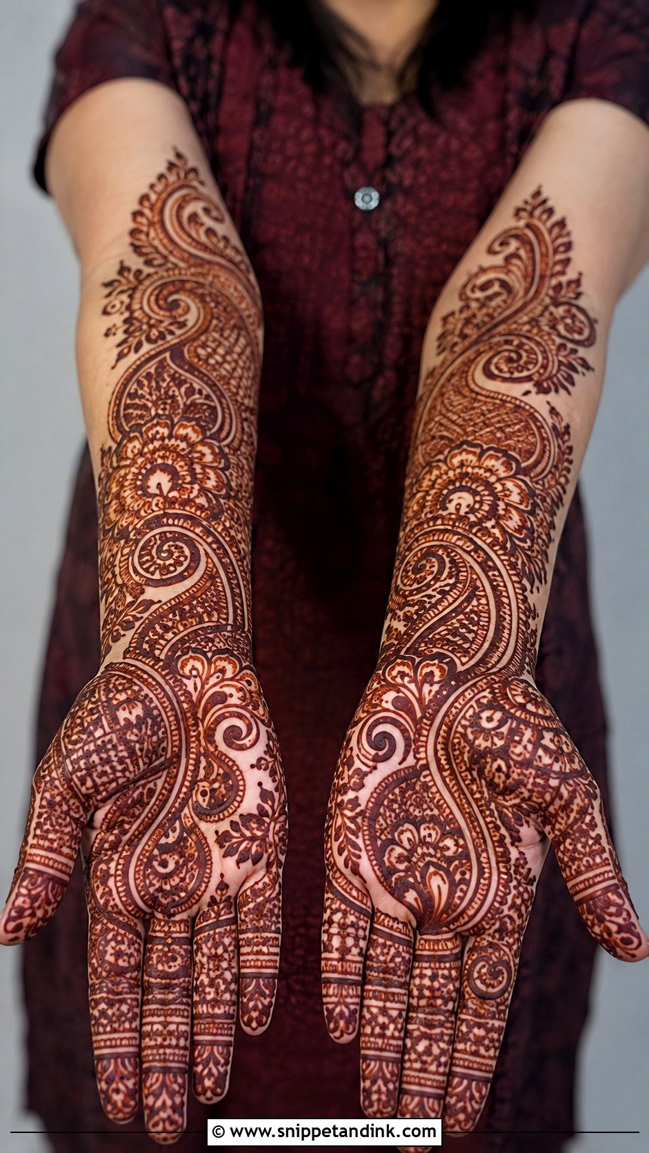 Full Hand Paisley Mehndi Design - Snippet and Ink - 35 Latest Full Hand Mehndi Designs