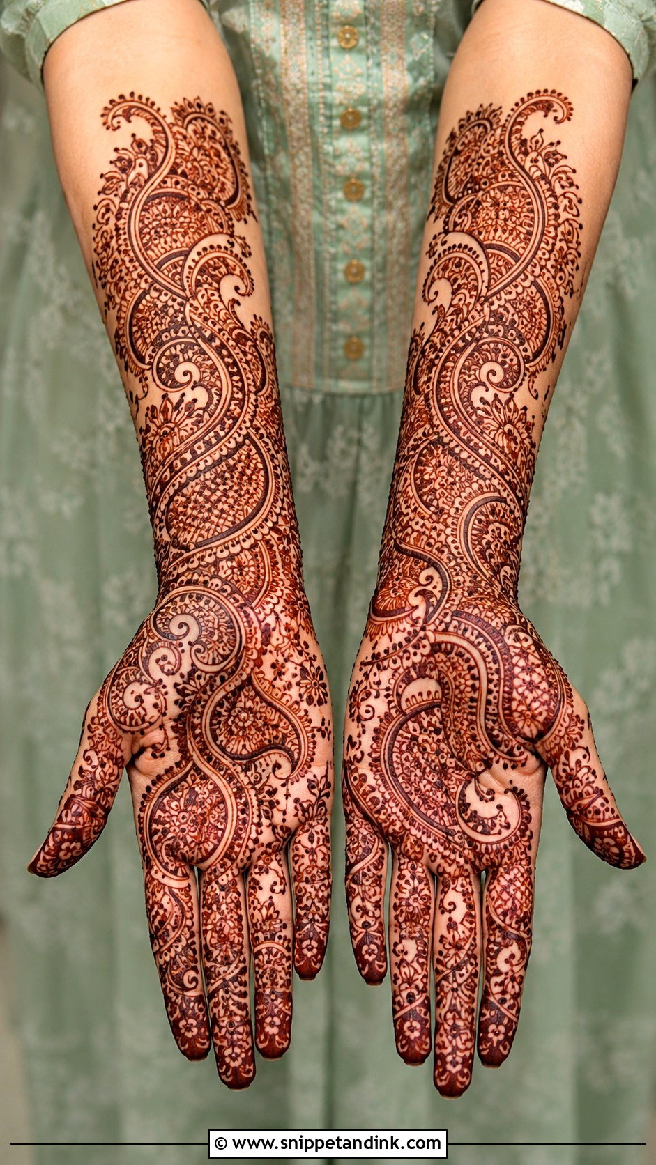 Full Hand Paisley Mehndi Design - Snippet and Ink - 30 Full Mehndi Designs