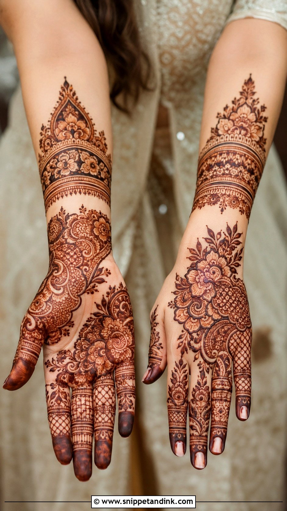 Full Hand Pakistani Mehndi Design - Snippet and Ink - 35 Full Hand Mehndi Designs