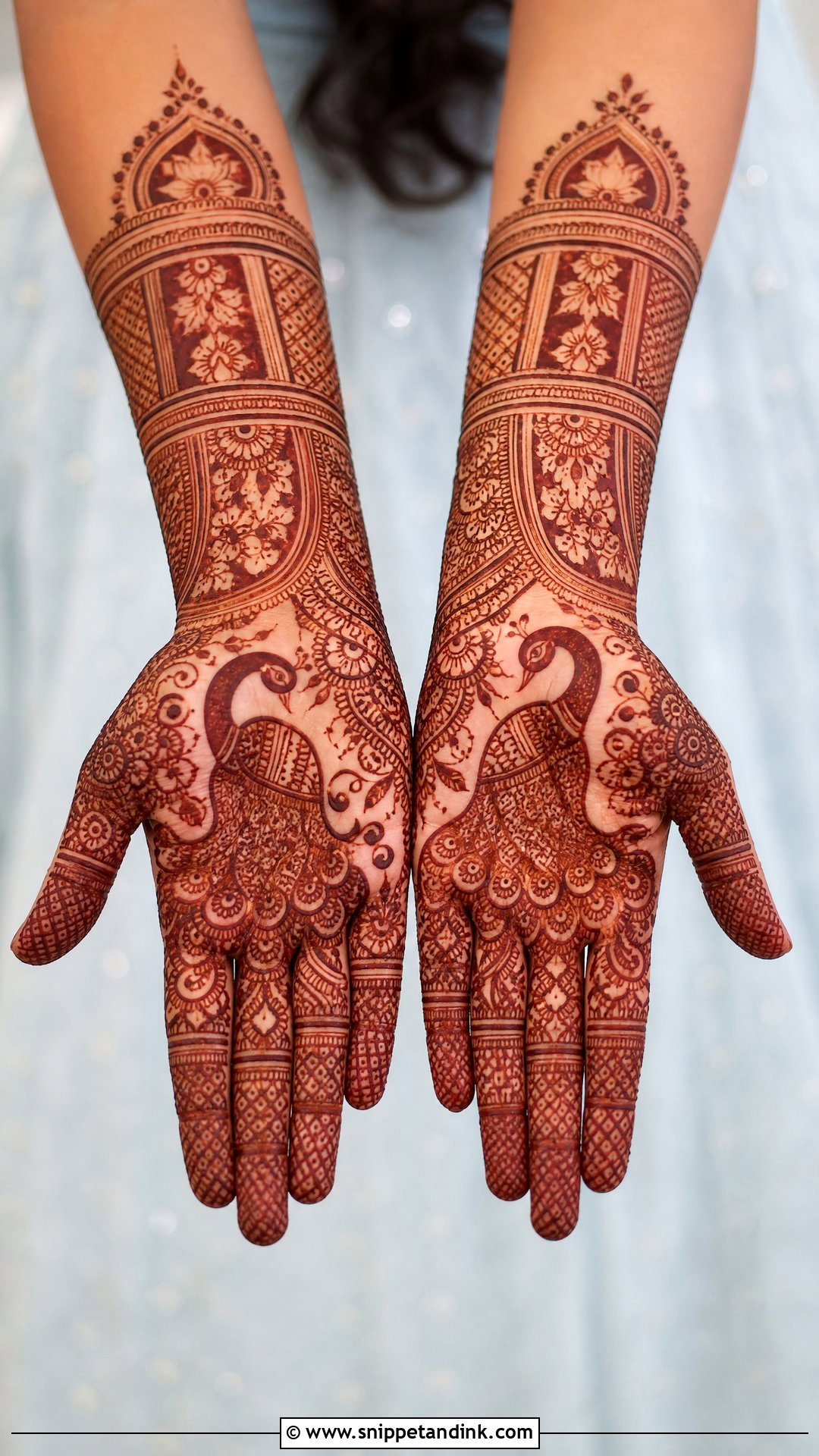 Full Hand Peacock Bridal Mehndi Design - Snippet and Ink - 20 Peacock Bridal Mehndi Designs
