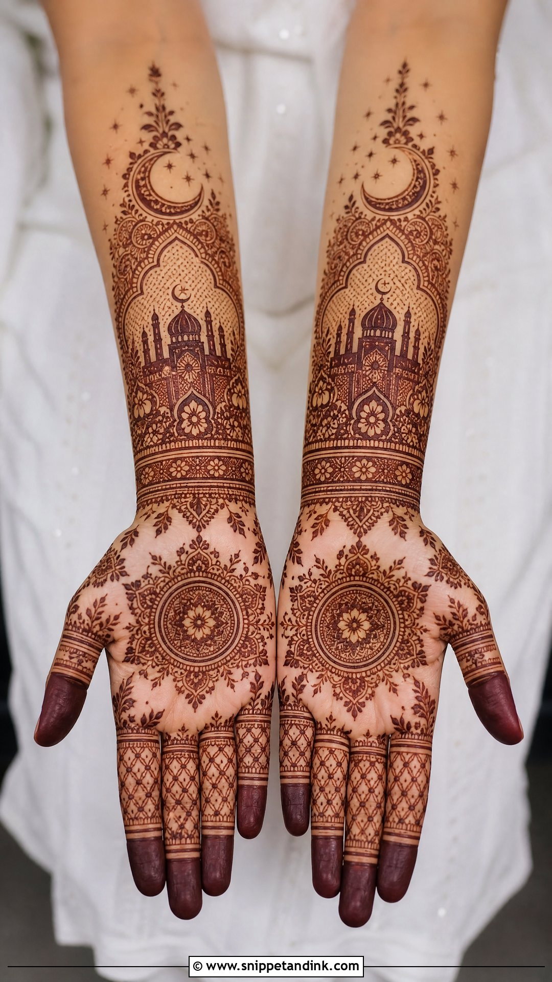 Full Hand Ramzan Mehndi Design - Snippet and Ink - 30 Ramzan Mehndi Design Ideas