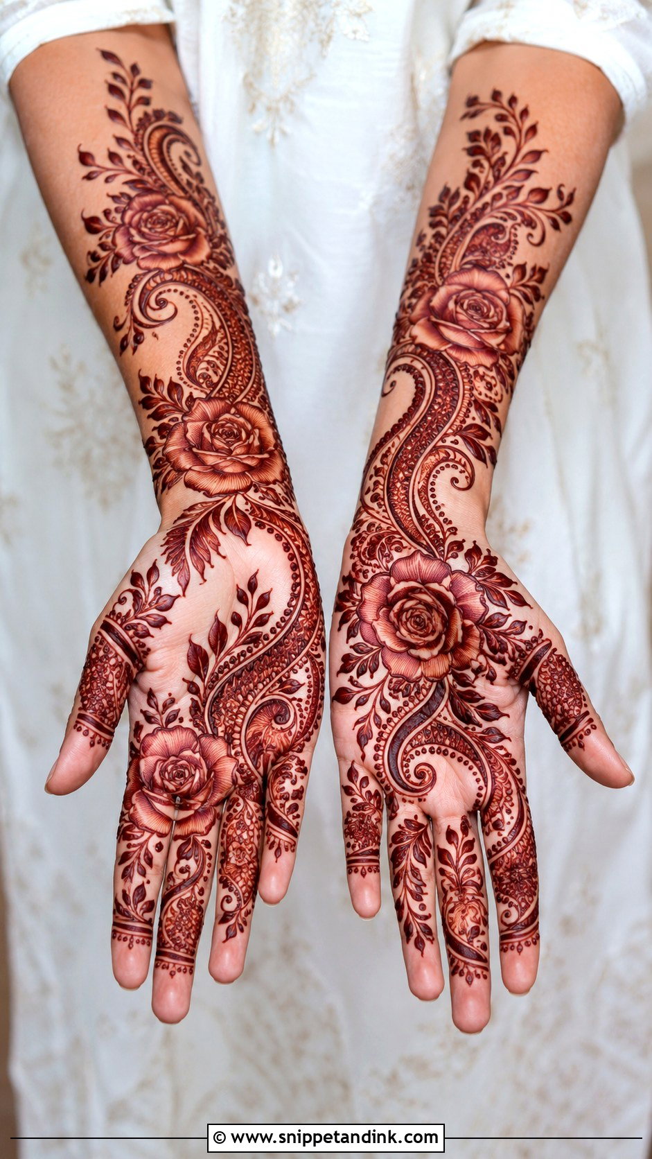 Full Hand Shaded Mehndi Design - Snippet and Ink - 35 Latest Full Hand Mehndi Designs