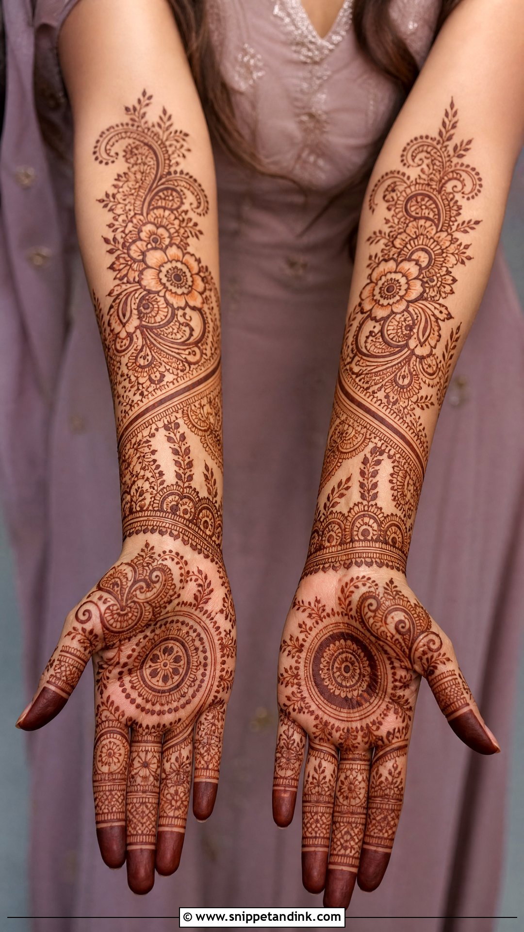 Full Hand Simple Engagement Mehndi - Snippet and Ink - 20 Simple Engagement Mehndi Ideas