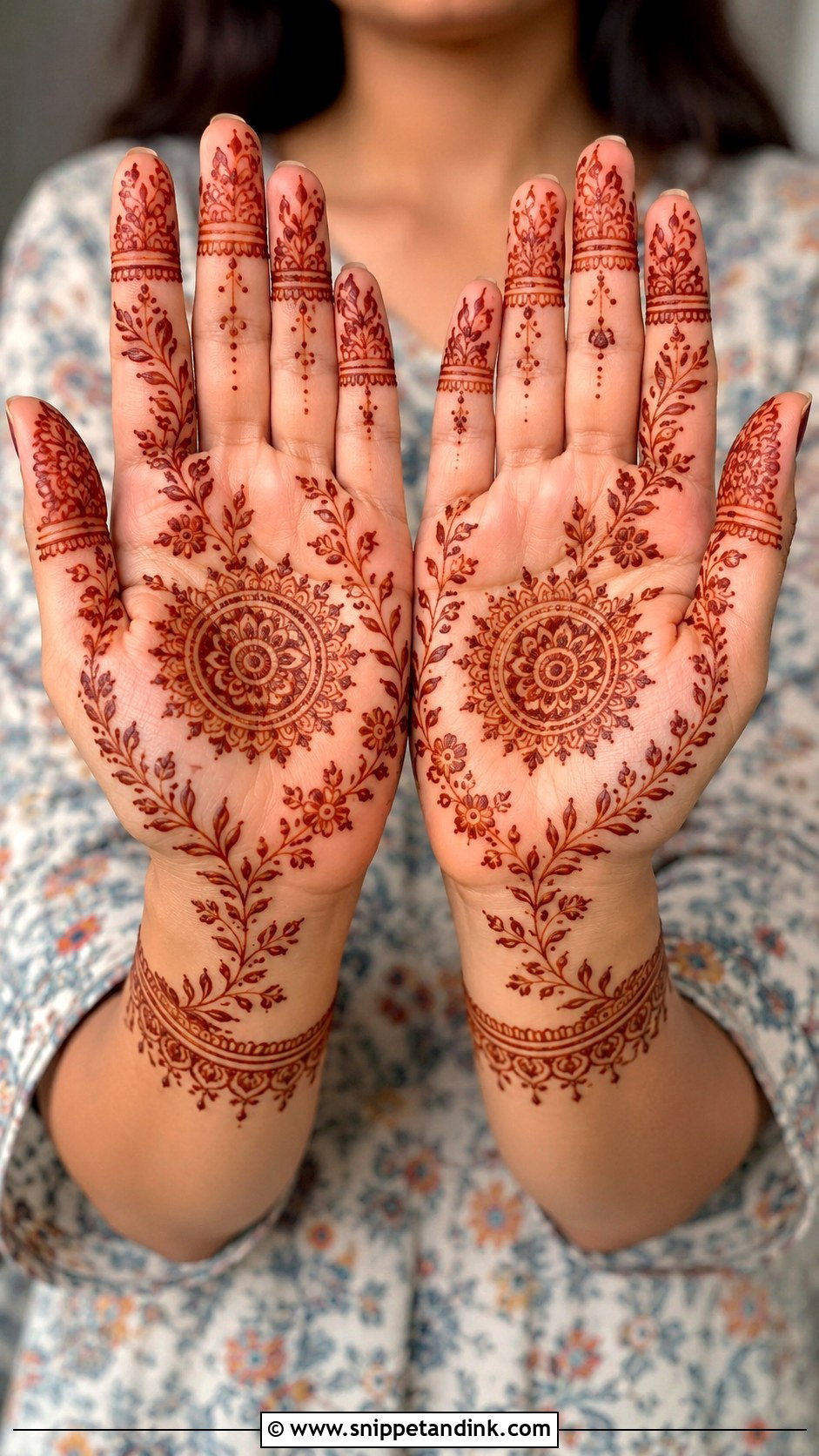 Full Hand Simple Mehndi Design - Snippet and Ink - 35 Full Hand Mehndi Designs