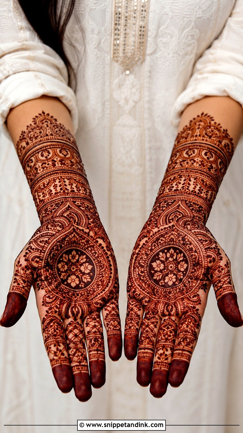 Full Hand Tikki Mehndi Design - Snippet and Ink - 35 Tikki Mehndi Design Ideas