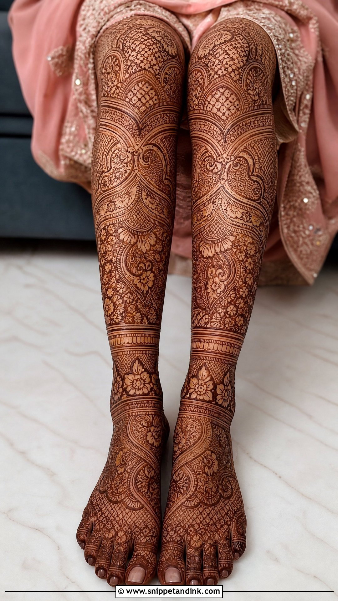 Full Leg Bridal Mehndi Design - Snippet and Ink - 20 Bridal Mehndi Designs Leg