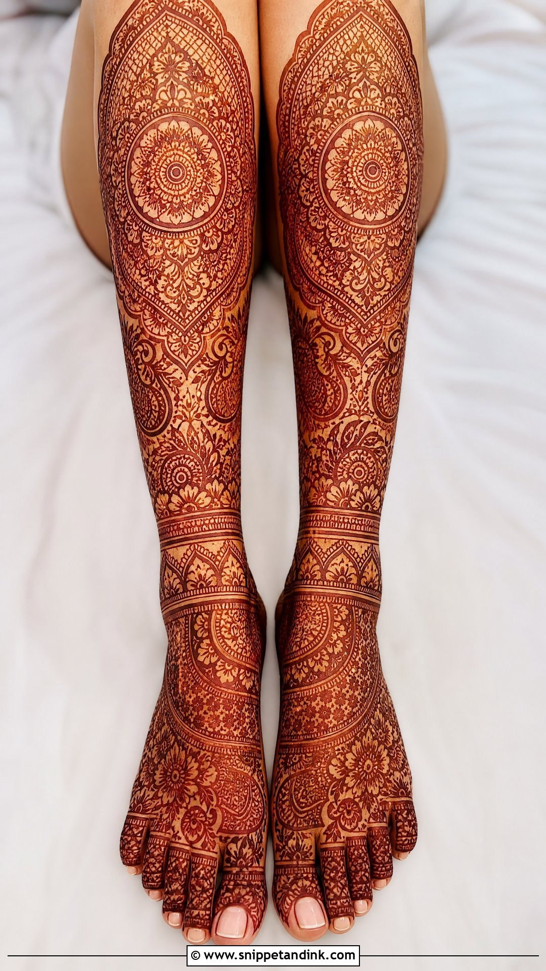 Full Leg Bridal Mehndi Design - Snippet and Ink - 20 Bridal Mehndi Designs Legs Brides