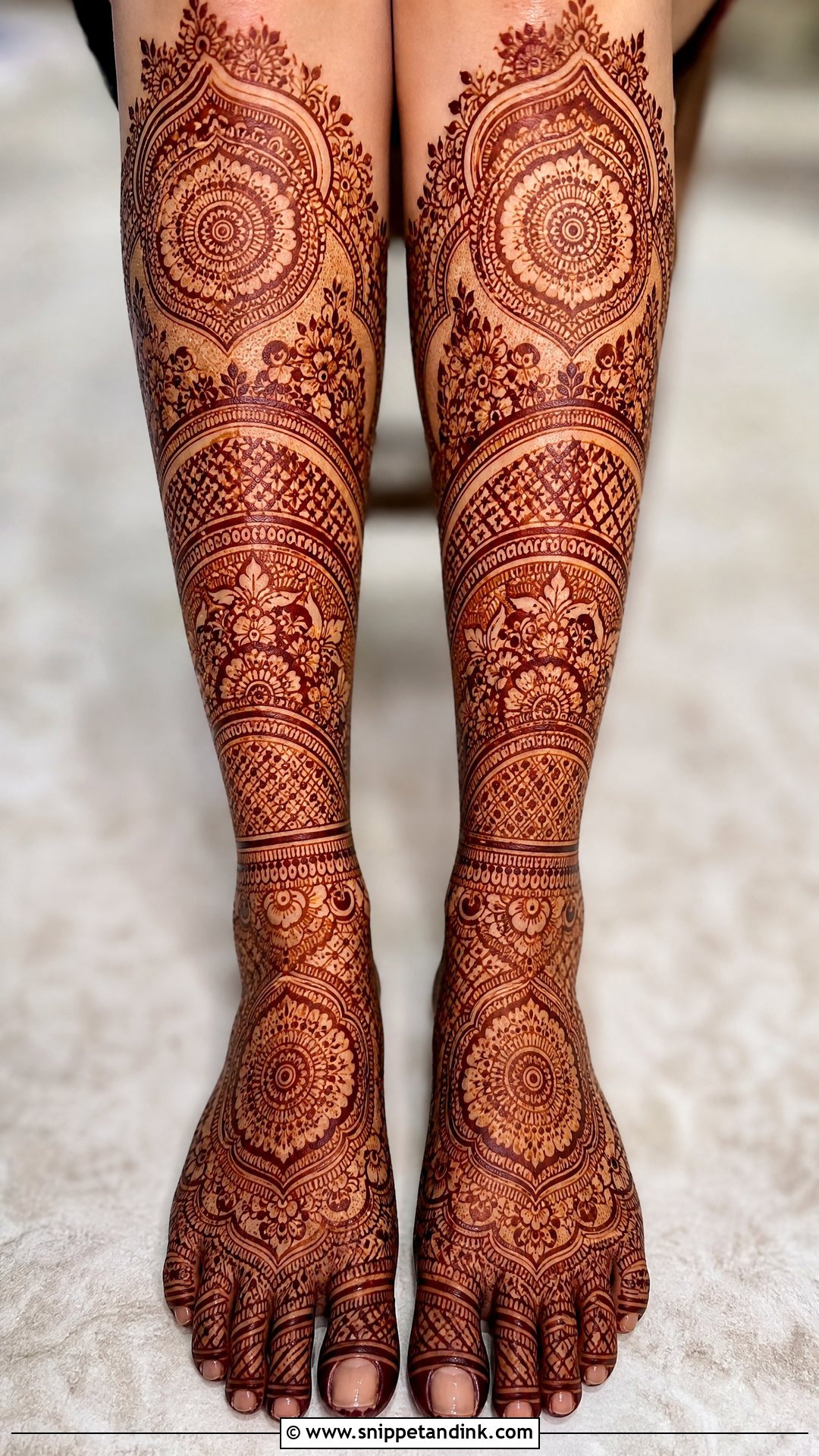 Full Leg Bridal Mehndi Design - Snippet and Ink - 20 Bride Lag Mehndi Design Ideas