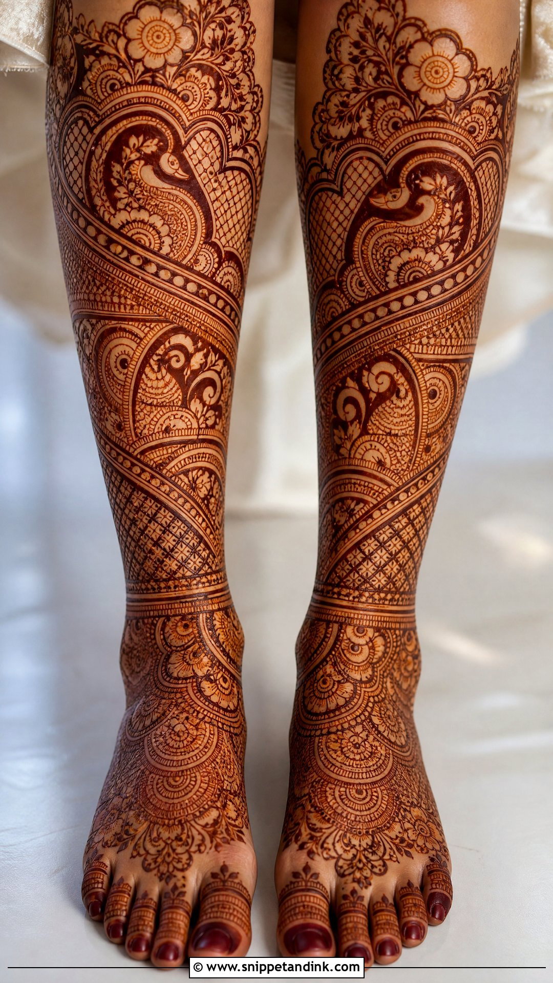 Full Leg Bridal Mehndi Design - Snippet and Ink - 25 Bridal Leg Mehendi Mehndi Design Ideas
