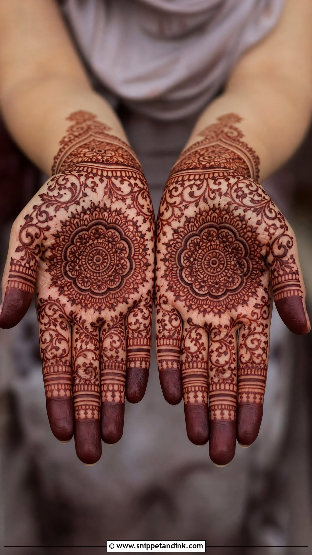 Full Palm Centre Mehndi Design - Snippet and Ink - 20 Centre Mehndi Design Ideas