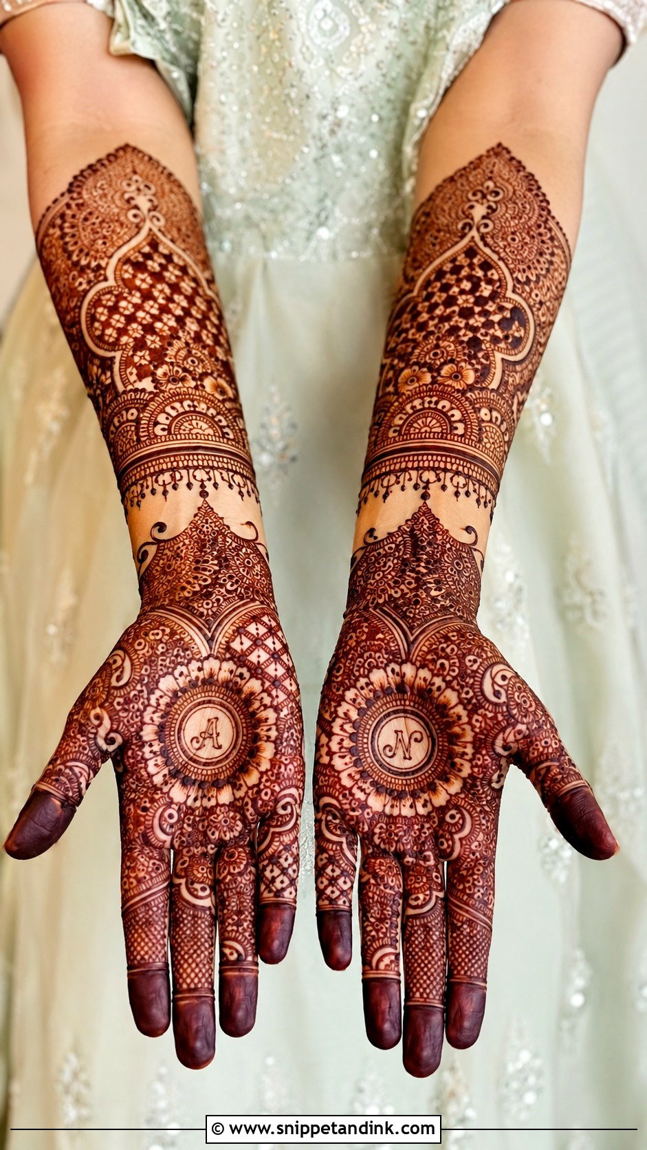 Full Palm Engagement Mehndi Design - Snippet and Ink - 30 Full Palm Mehndi Design Ideas