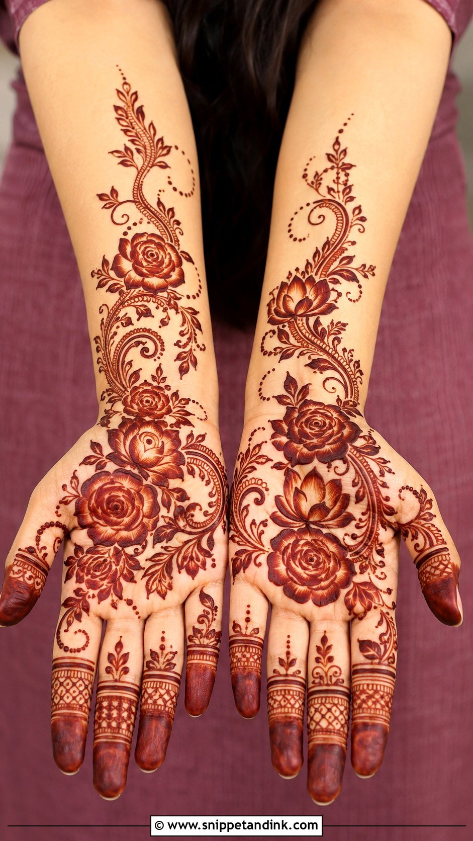 Full Palm Floral Mehndi Design - Snippet and Ink - 30 Full Palm Mehndi Design Ideas