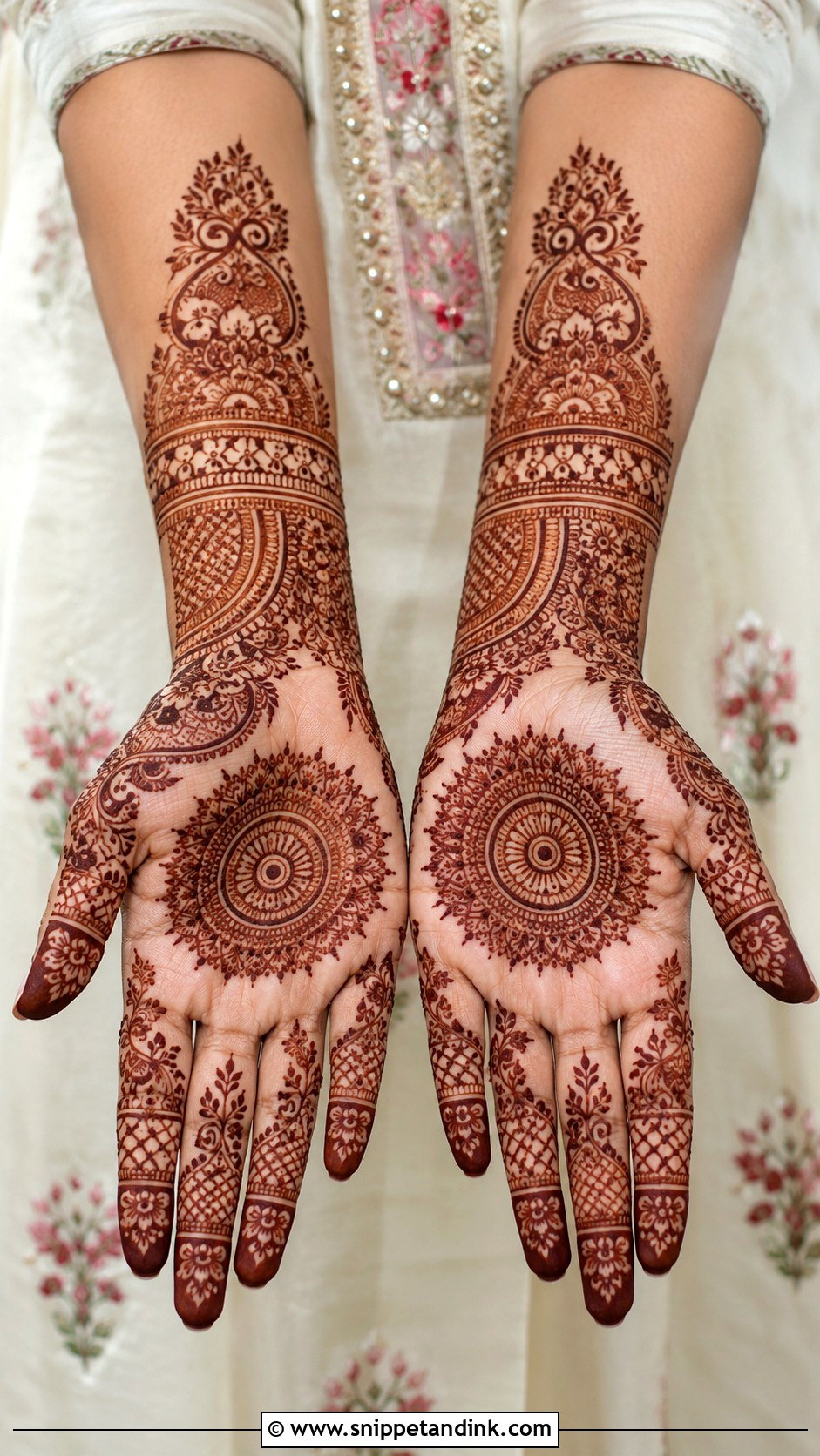 Full Palm Front Hand Mehndi Design - Snippet and Ink - 30 Full Palm Mehndi Design Ideas