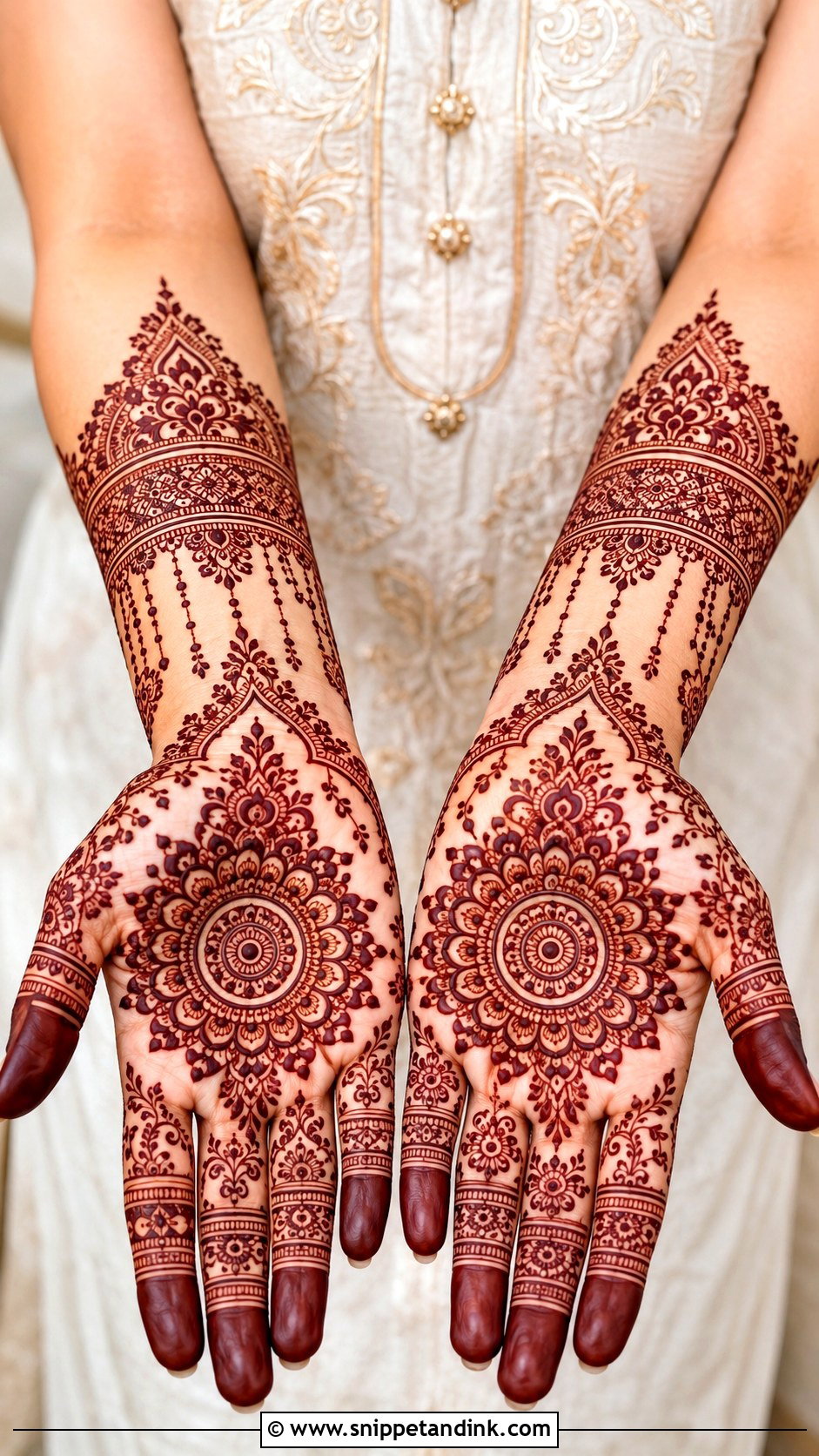 Full Palm Jewelry Mehndi Design - Snippet and Ink - 30 Full Palm Mehndi Design Ideas