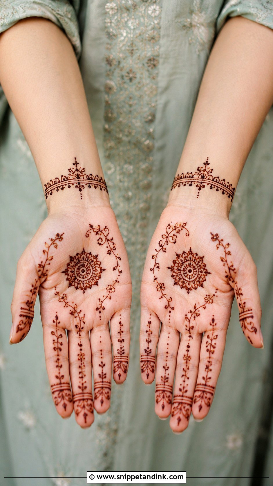 Full Palm Minimal Mehndi Design - Snippet and Ink - 30 Full Palm Mehndi Design Ideas