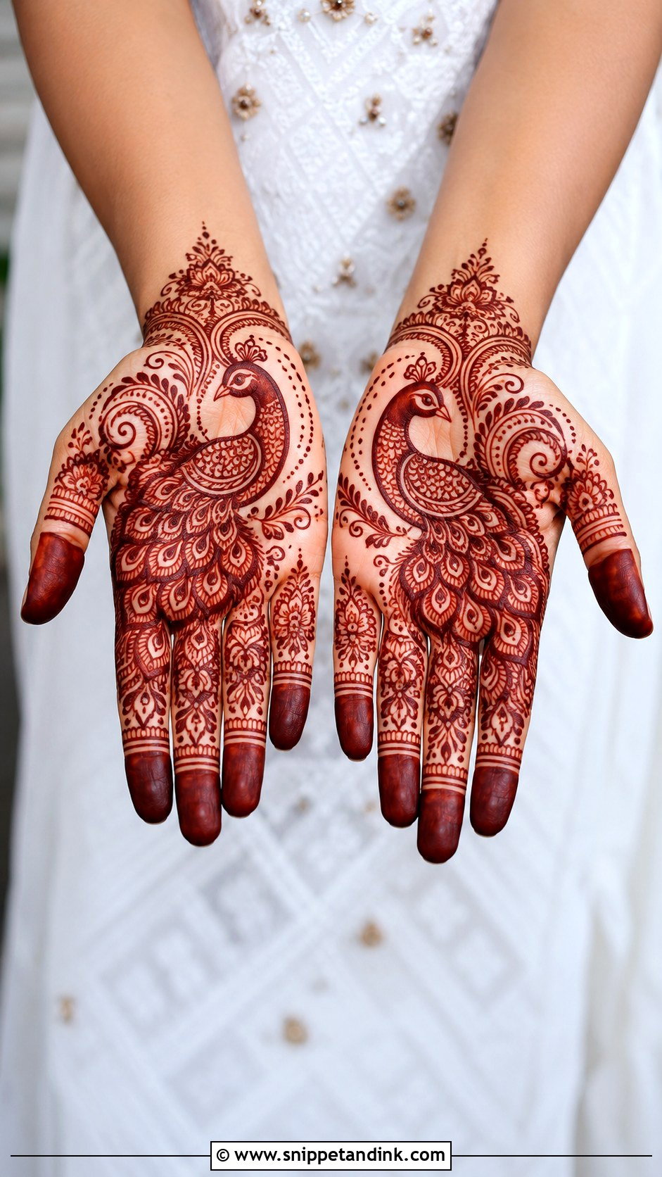 Full Palm Peacock Mehndi Design - Snippet and Ink - 30 Full Palm Mehndi Design Ideas