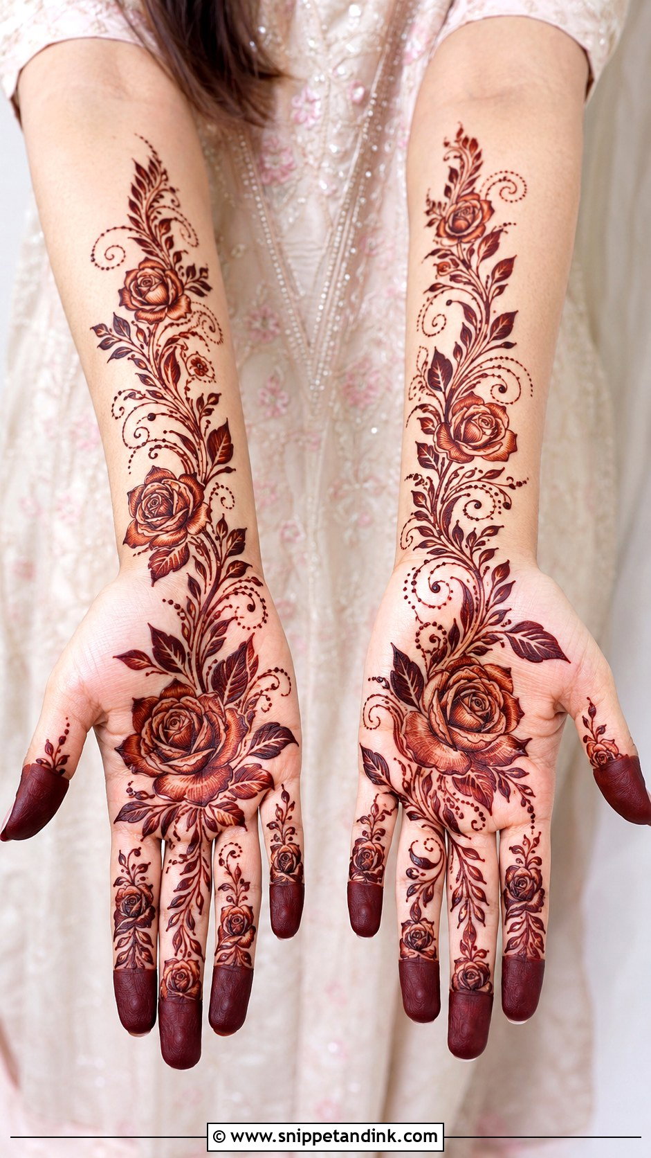 Full Palm Rose Mehndi Design - Snippet and Ink - 30 Full Palm Mehndi Design Ideas