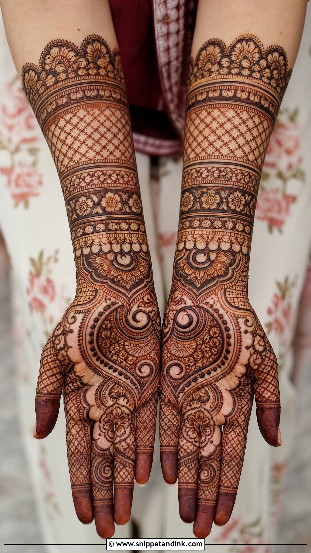 Full Wrist Cuff Mehndi Design - Snippet and Ink - 30 Wrist Mehndi Designs