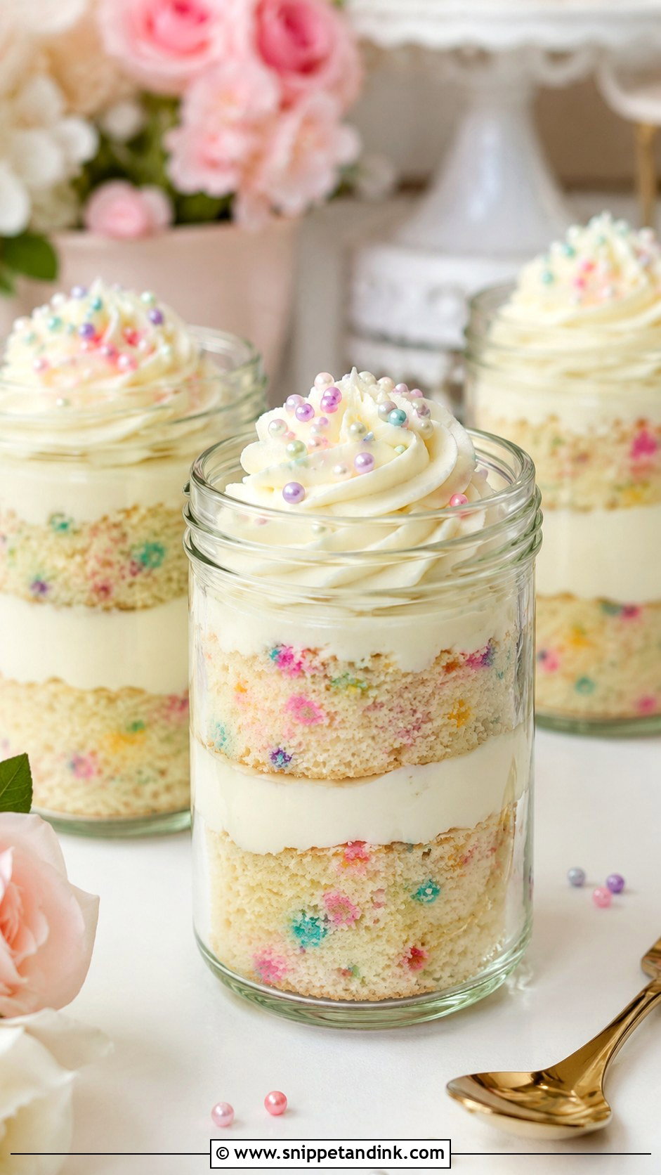 Funfetti Wedding Cake In A Jar - Snippet and Ink - 25 Wedding Cake Ideas in a Jar