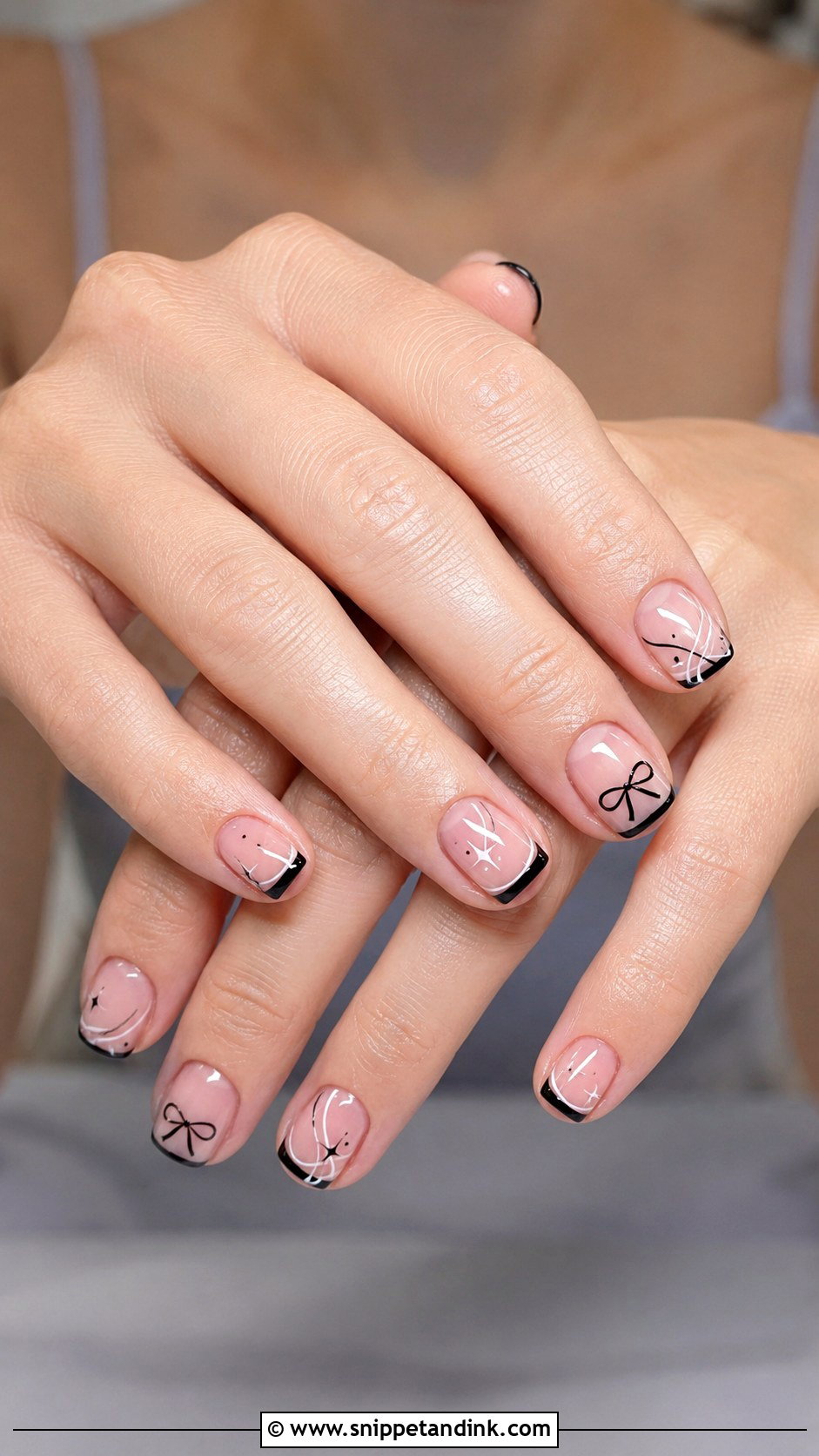 Funky Bridal Black And White Nails - Snippet and Ink - 20 Funky Bridal Nails