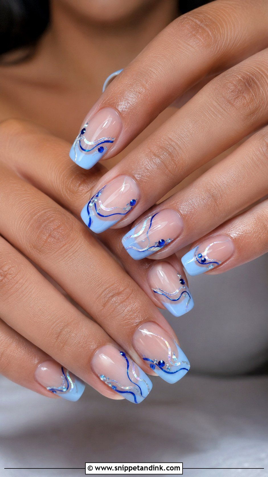 Funky Bridal Blue Nails - Snippet and Ink - 20 Funky Bridal Nails
