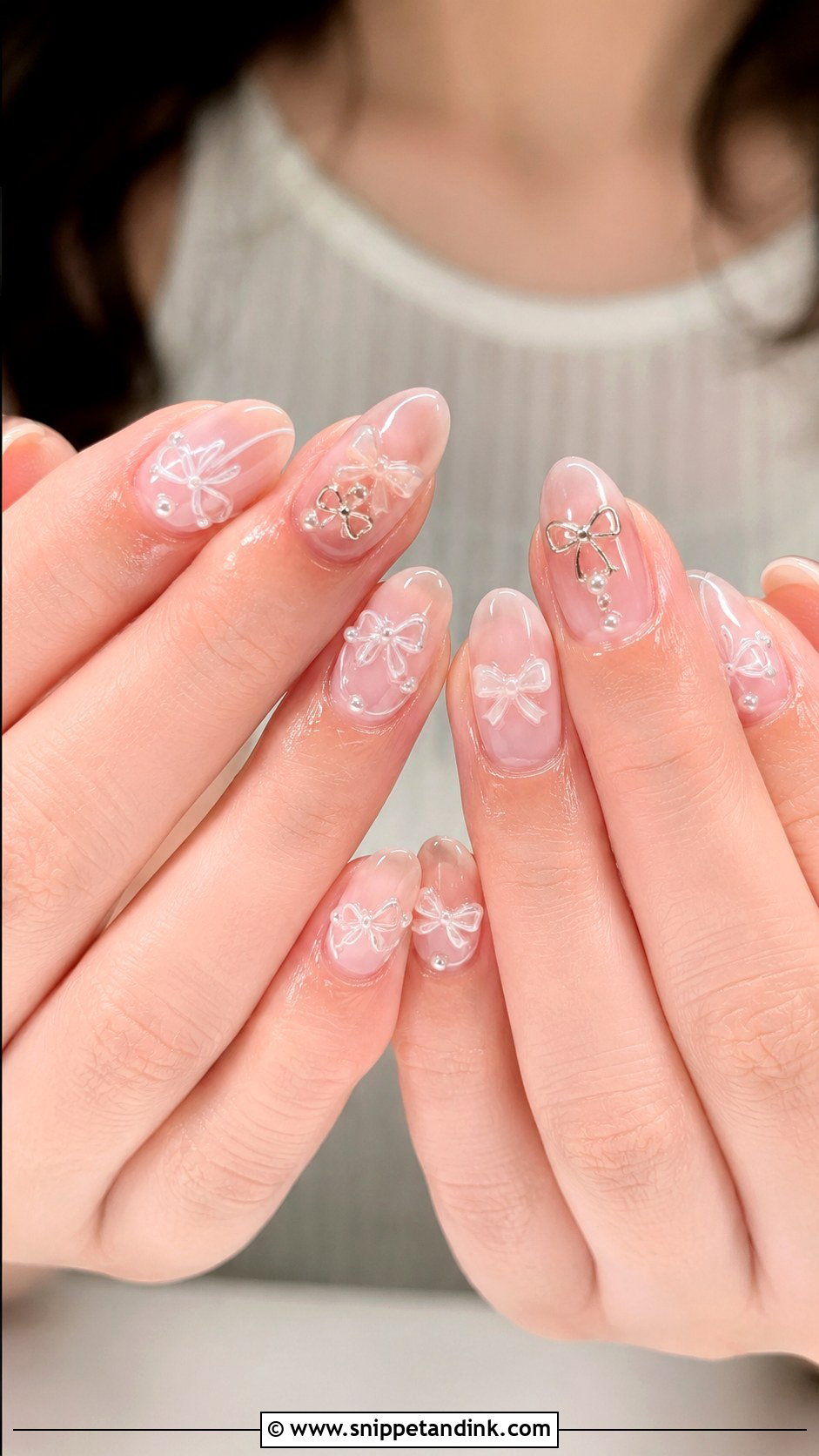 Funky Bridal Bow Nails - Snippet and Ink - 20 Funky Bridal Nails