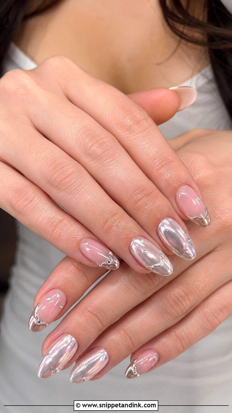 Funky Bridal Chrome Nails - Snippet and Ink - 20 Funky Bridal Nails