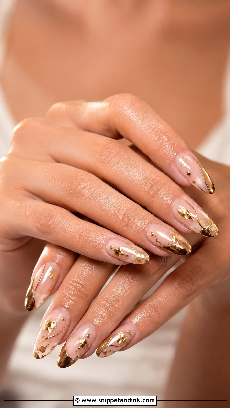 Funky Bridal Gold Nails - Snippet and Ink - 20 Funky Bridal Nails