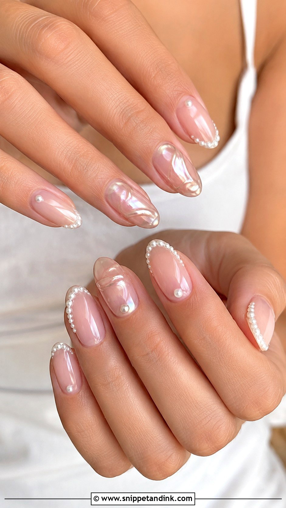 Funky Bridal Pearl Nails - Snippet and Ink - 20 Funky Bridal Nails