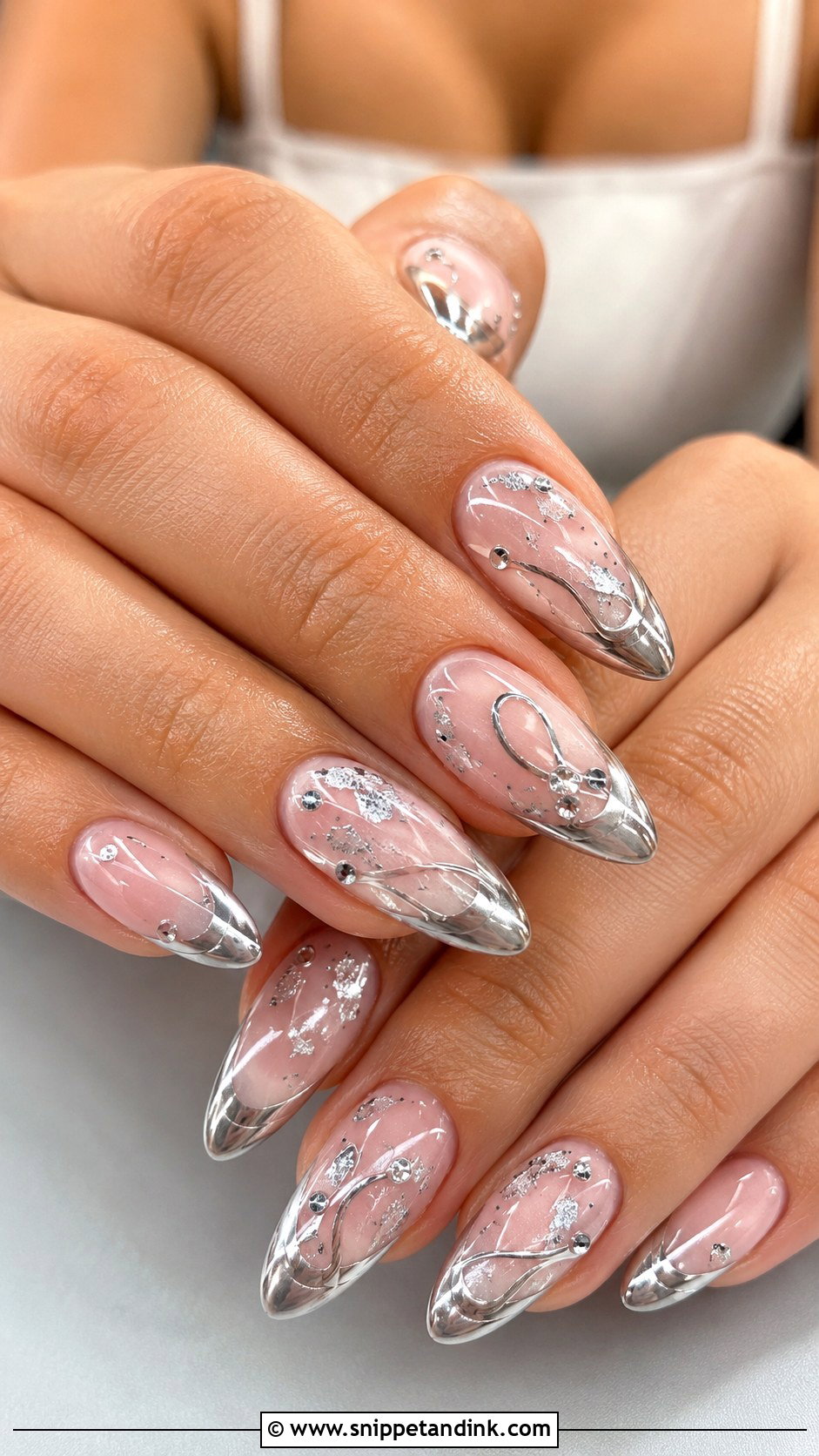 Funky Bridal Silver Nails - Snippet and Ink - 20 Funky Bridal Nails